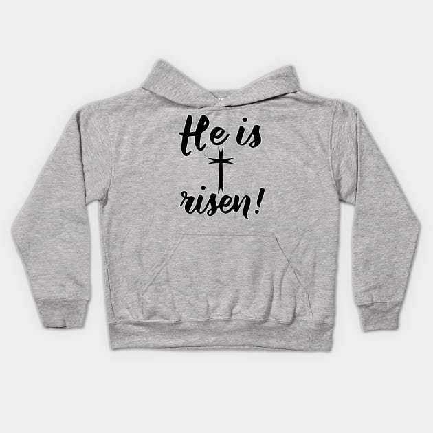 He Is Risen Christian Easter Kids Hoodie by Scarebaby